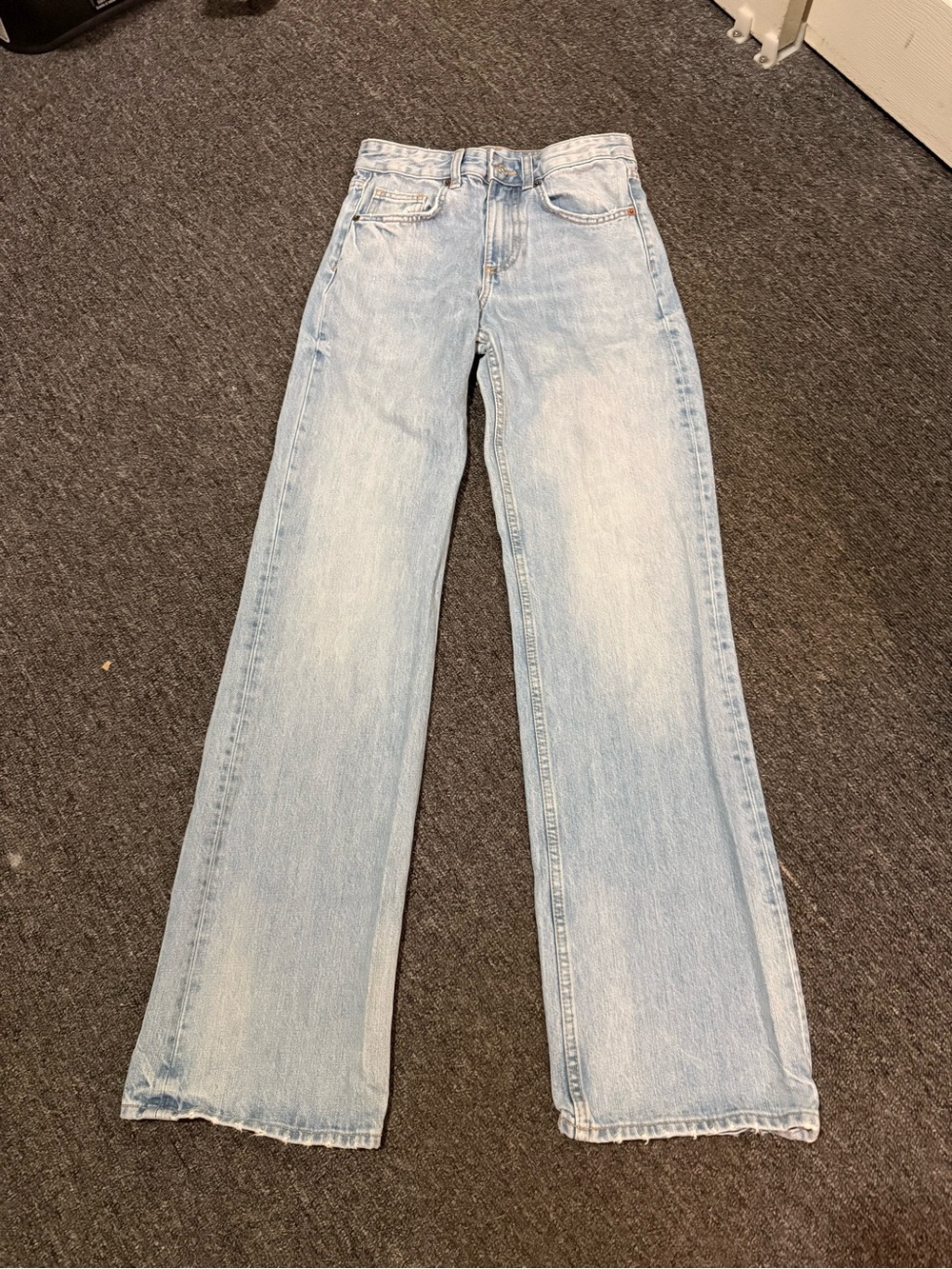 Zara Light Blue Wide Leg Jeans